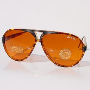 NWT True Vintage Sports Aviator Black & Tortoise frame w/"De'Vons" logo sunglass